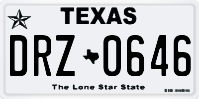 TX license plate DRZ0646