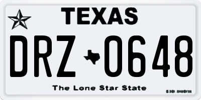 TX license plate DRZ0648
