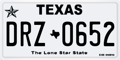 TX license plate DRZ0652