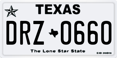 TX license plate DRZ0660