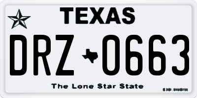 TX license plate DRZ0663