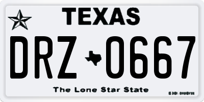 TX license plate DRZ0667