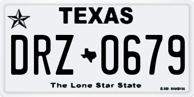 TX license plate DRZ0679