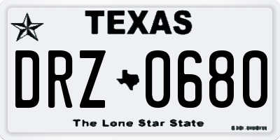TX license plate DRZ0680
