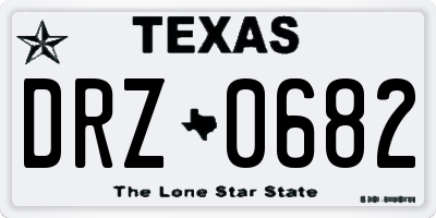 TX license plate DRZ0682