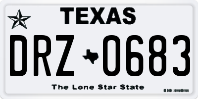 TX license plate DRZ0683