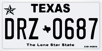 TX license plate DRZ0687