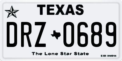 TX license plate DRZ0689