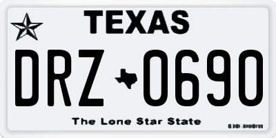 TX license plate DRZ0690