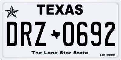 TX license plate DRZ0692