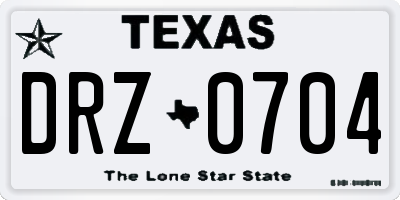 TX license plate DRZ0704