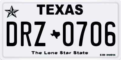 TX license plate DRZ0706