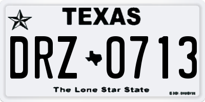 TX license plate DRZ0713