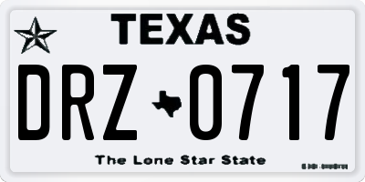 TX license plate DRZ0717