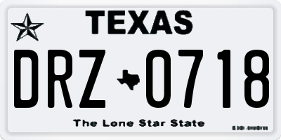 TX license plate DRZ0718