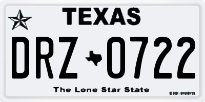 TX license plate DRZ0722