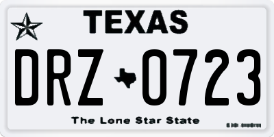 TX license plate DRZ0723