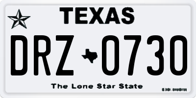 TX license plate DRZ0730