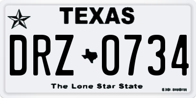 TX license plate DRZ0734