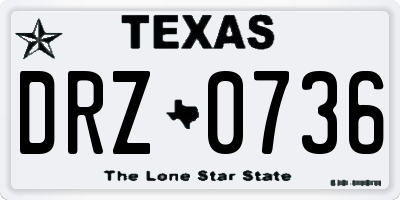 TX license plate DRZ0736