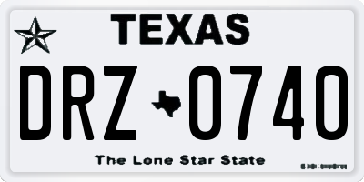 TX license plate DRZ0740