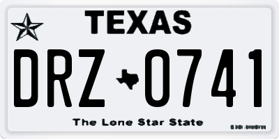 TX license plate DRZ0741