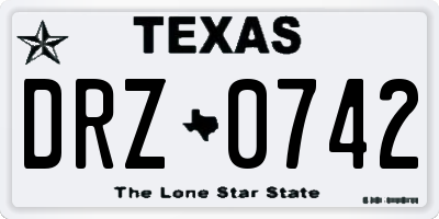 TX license plate DRZ0742