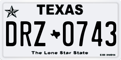 TX license plate DRZ0743