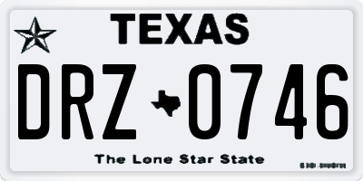 TX license plate DRZ0746