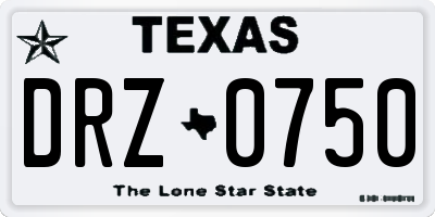 TX license plate DRZ0750