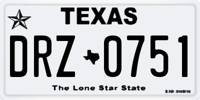 TX license plate DRZ0751