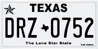 TX license plate DRZ0752
