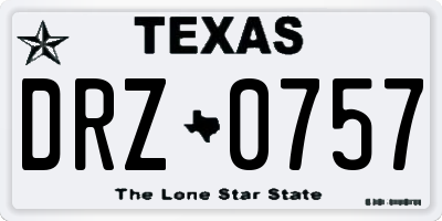 TX license plate DRZ0757