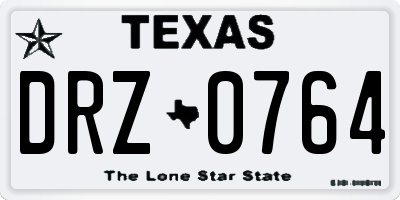 TX license plate DRZ0764