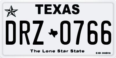 TX license plate DRZ0766