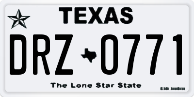 TX license plate DRZ0771