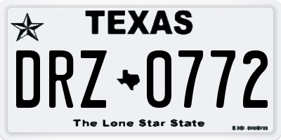 TX license plate DRZ0772