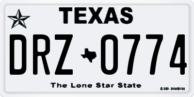 TX license plate DRZ0774
