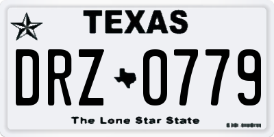TX license plate DRZ0779