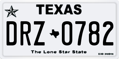 TX license plate DRZ0782