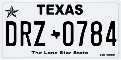 TX license plate DRZ0784