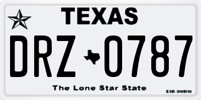 TX license plate DRZ0787