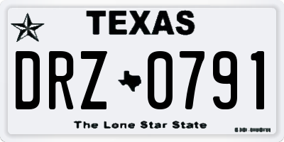 TX license plate DRZ0791