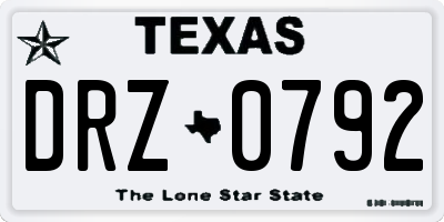 TX license plate DRZ0792