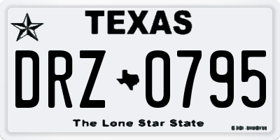 TX license plate DRZ0795