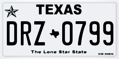 TX license plate DRZ0799