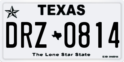 TX license plate DRZ0814