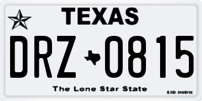 TX license plate DRZ0815
