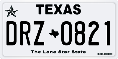 TX license plate DRZ0821