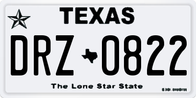 TX license plate DRZ0822